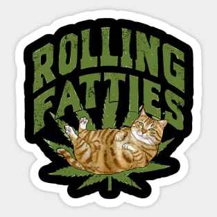 Vintage Rolling Fatties Cat Retro Kitty Kitten Meow Men Women Sticker